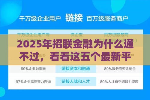 2025年招联金融为什么通不过，看看这五个最新平台征信花可以下款