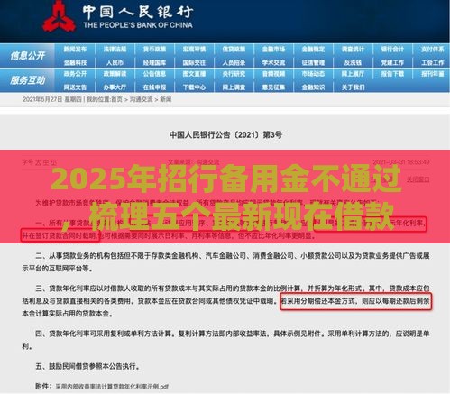 2025年招行备用金不通过，梳理五个最新现在借款平台好贷款