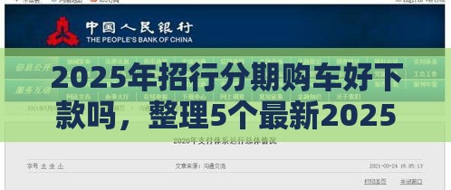 2025年招行分期购车好下款吗，整理5个最新2025类似拍脉会的口子