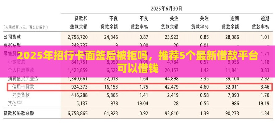 2025年招行卡面签后被拒吗，推荐5个最新借款平台可以借钱