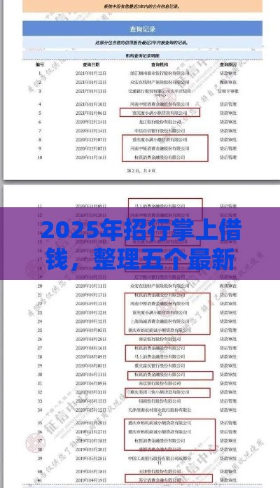 2025年招行掌上借钱，整理五个最新征信黑查询多网贷多负债高还能百分百下款平台