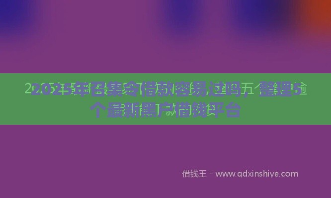 2025年召集令借款容易过吗，整理5个最新黑户借钱平台