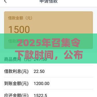 2025年召集令下款时间，公布五个最新夜间能秒下款的高炮口子