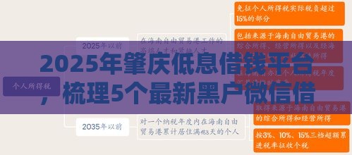 2025年肇庆低息借钱平台，梳理5个最新黑户微信借500的平台