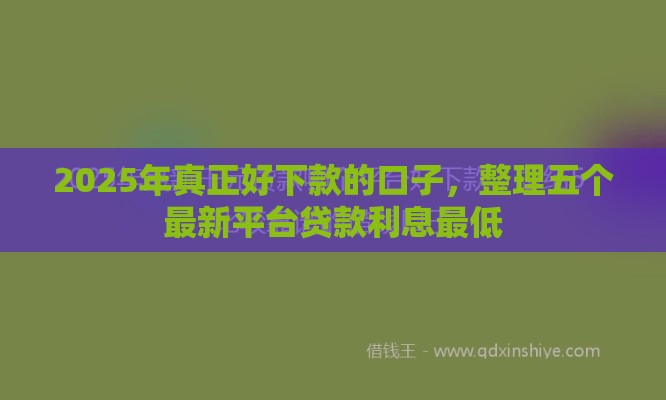 2025年真正好下款的口子，整理五个最新平台贷款利息最低
