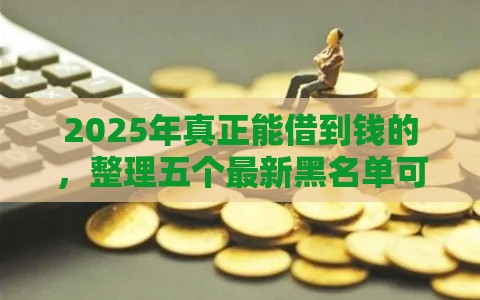 2025年真正能借到钱的，整理五个最新黑名单可以贷款的口子