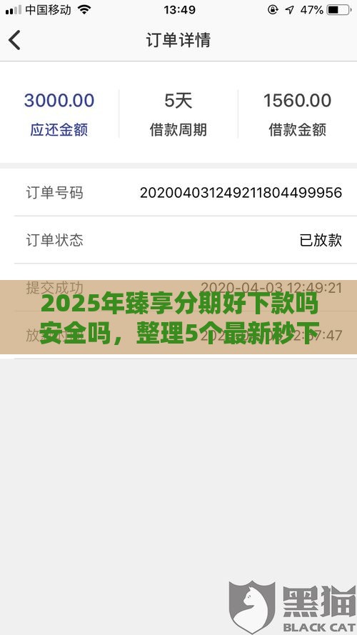 2025年臻享分期好下款吗安全吗，整理5个最新秒下款的贷款平台