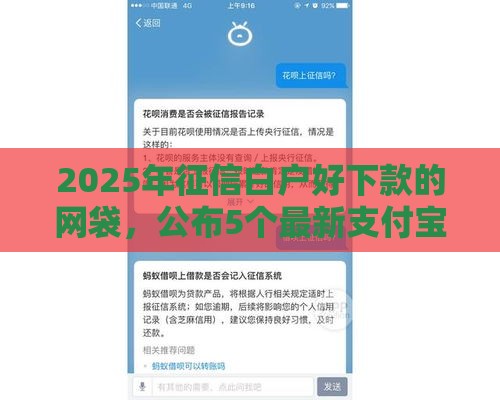 2025年征信白户好下款的网袋，公布5个最新支付宝新口子人人一千