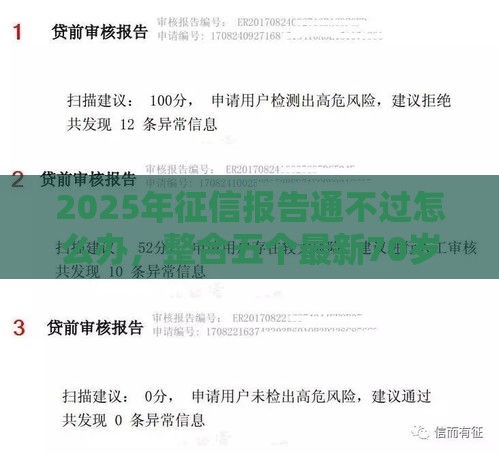 2025年征信报告通不过怎么办，整合五个最新70岁可以贷款的平台