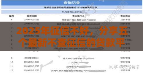 2025年征信不好，分享五个最新不查征信的贷款平台