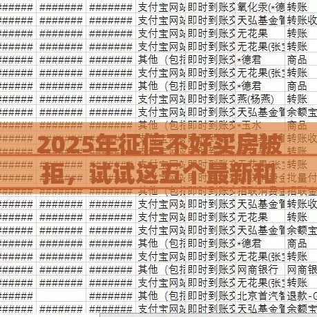 2025年征信不好买房被拒，试试这五个最新和招联金融一样的贷款平台
