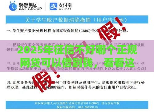 2025年征信不好哪个正规网贷可以借到钱，看看这五个最新2025晚上不审核直接放款口子