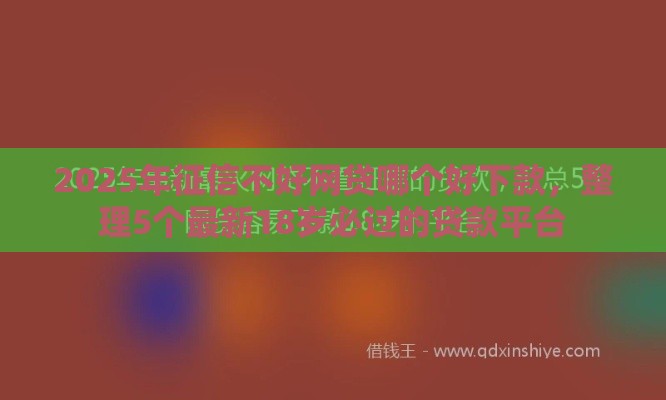 2025年征信不好网贷哪个好下款，整理5个最新18岁必过的贷款平台