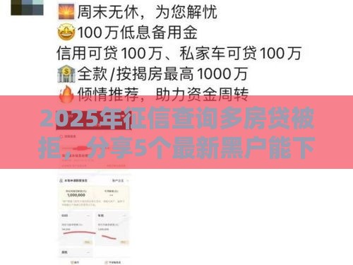 2025年征信查询多房贷被拒，分享5个最新黑户能下200的小贷口子