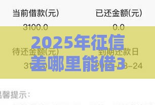 2025年征信差哪里能借3000元，整合五个最新微信里的贷款平台