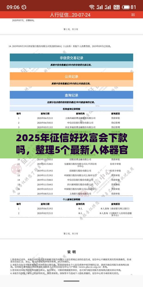 2025年征信好玖富会下款吗，整理5个最新人体器官贷款平台