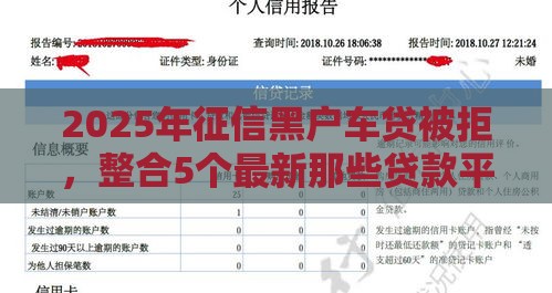 2025年征信黑户车贷被拒，整合5个最新那些贷款平台可靠