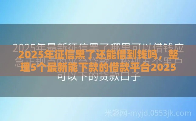 2025年征信黑了还能借到钱吗，整理5个最新能下款的借款平台2025