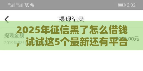 2025年征信黑了怎么借钱，试试这5个最新还有平台可以借钱