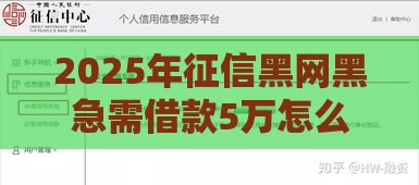 2025年征信黑网黑急需借款5万怎么办呢，看看这5个最新2025高炮必过口子秒下款