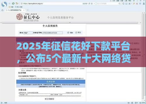2025年征信花好下款平台，公布5个最新十大网络贷款平台排名不分先后