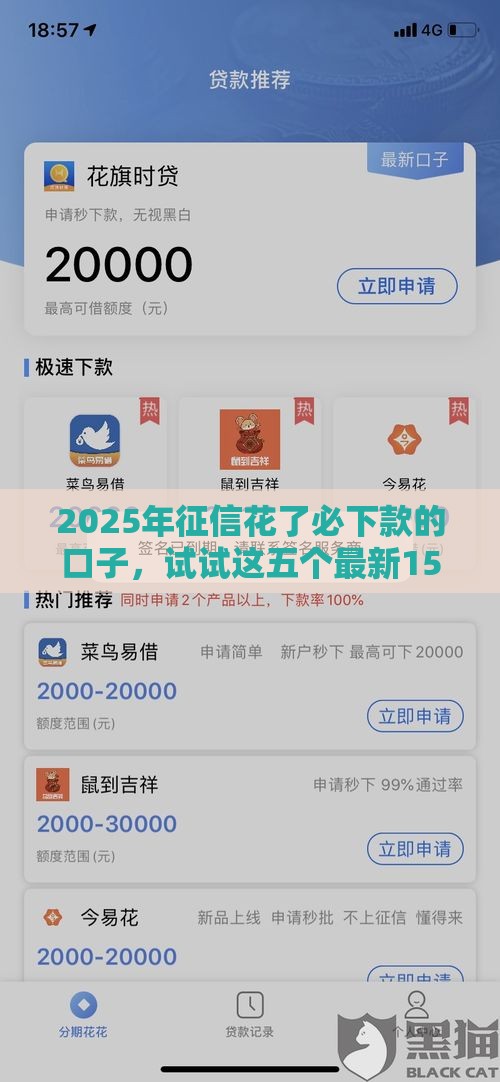 2025年征信花了必下款的口子，试试这五个最新1500必下口子
