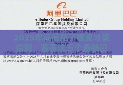 2025年征信花了哪里才能借到，看看这五个最新征信黑户口子能贷款