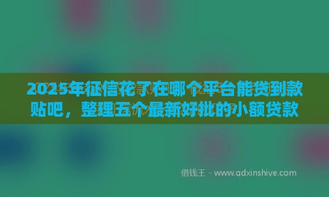2025年征信花了在哪个平台能贷到款贴吧，整理五个最新好批的小额贷款平台