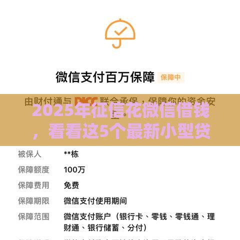2025年征信花微信借钱，看看这5个最新小型贷款平台