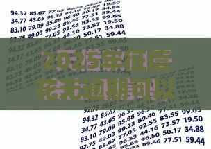 2025年征信花无逾期可以贷款的口子，看看这5个最新2025无征信要求的贷款平台