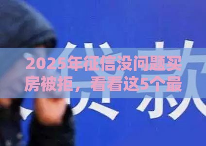 2025年征信没问题买房被拒，看看这5个最新16周岁贷款平台