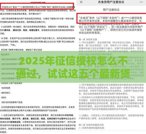 2025年征信授权怎么不通过，试试这五个最新贷款平台合作