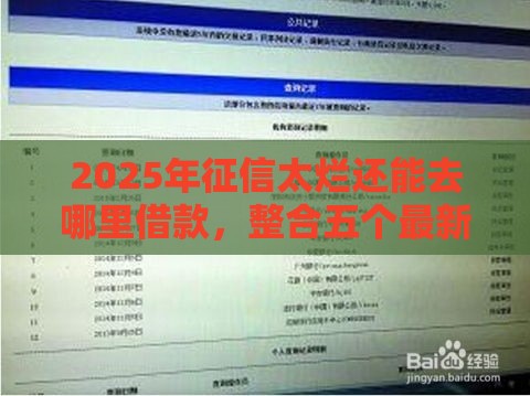 2025年征信太烂还能去哪里借款，整合五个最新51卡论坛网贷口子