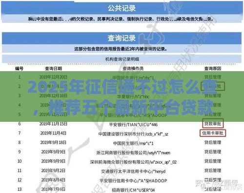 2025年征信通不过怎么查，推荐五个最新平台贷款容易