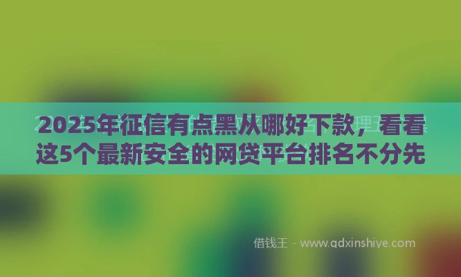 2025年征信有点黑从哪好下款，看看这5个最新安全的网贷平台排名不分先后