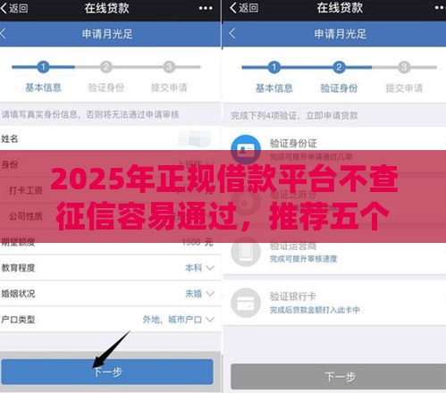 2025年正规借款平台不查征信容易通过，推荐五个最新好下口子网