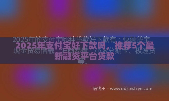 2025年支付宝好下款吗，推荐5个最新融资平台贷款