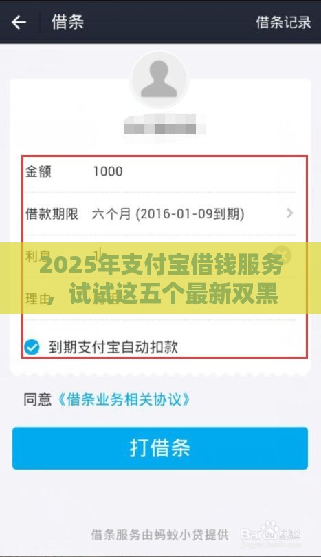 2025年支付宝借钱服务，试试这五个最新双黑户必下款的口子2025