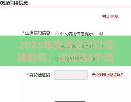2025年支付宝可以借钱的有，试试这5个最新贷款平台不上征信