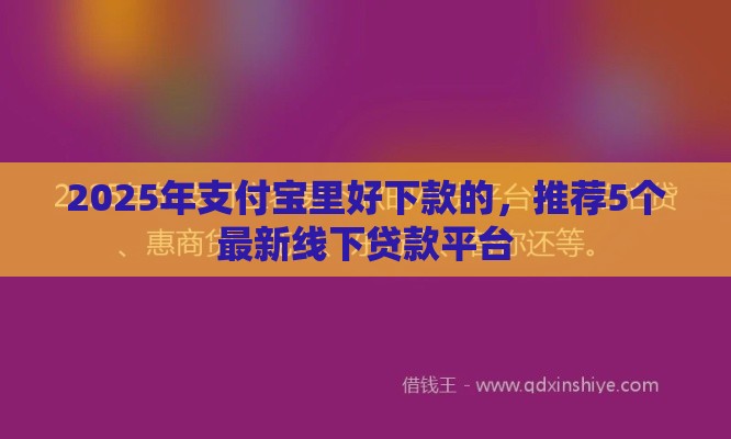 2025年支付宝里好下款的，推荐5个最新线下贷款平台