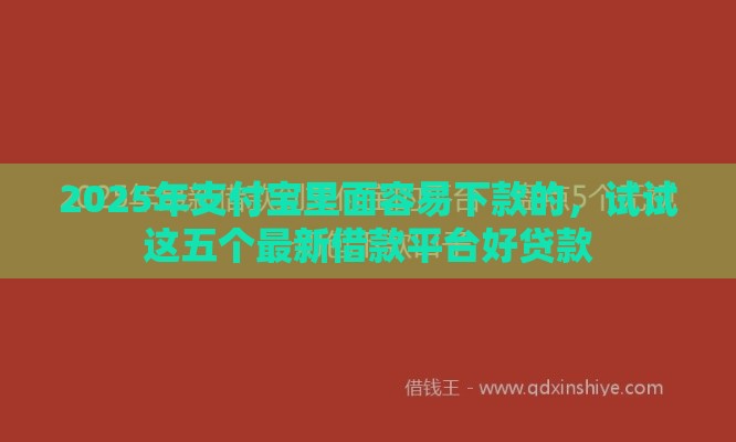 2025年支付宝里面容易下款的，试试这五个最新借款平台好贷款