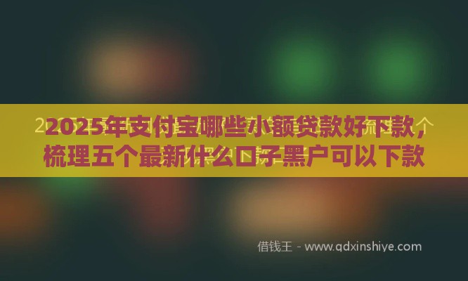 2025年支付宝哪些小额贷款好下款，梳理五个最新什么口子黑户可以下款
