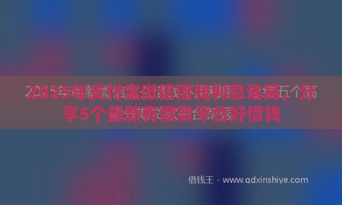 2025年支付宝微信借钱利息谁高，分享5个最新有借款平台好借钱