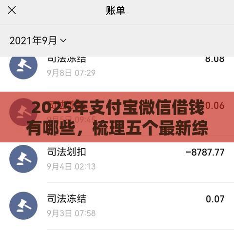 2025年支付宝微信借钱有哪些，梳理五个最新综合评价不足借款平台能够借到钱