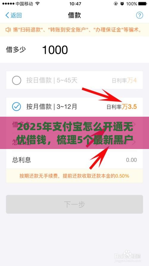 2025年支付宝怎么开通无忧借钱，梳理5个最新黑户能下款的app口子入口