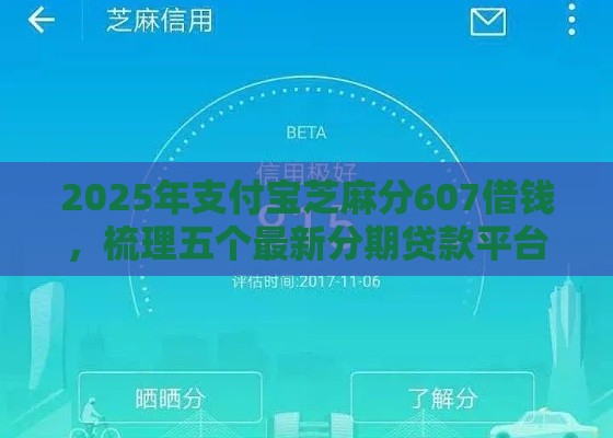 2025年支付宝芝麻分607借钱，梳理五个最新分期贷款平台好下款