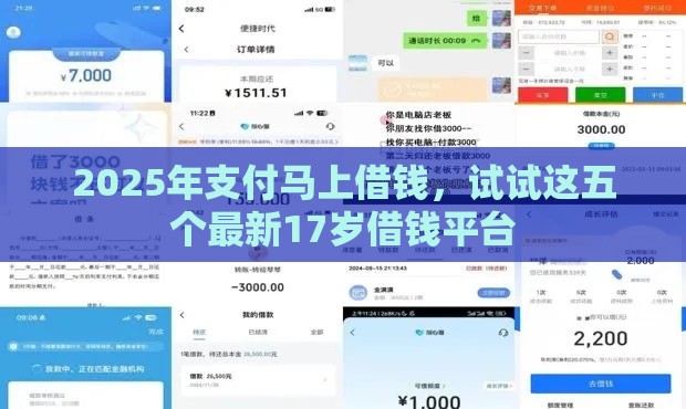 2025年支付马上借钱，试试这五个最新17岁借钱平台