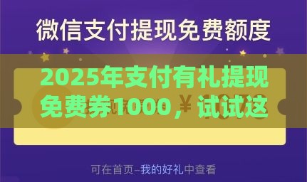 2025年支付有礼提现免费券1000，试试这5个最新最快的贷款平台