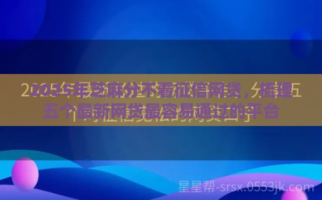 2025年芝麻分不看征信网贷，梳理五个最新网贷最容易通过的平台