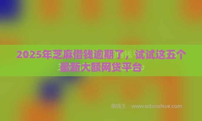 2025年芝麻借钱逾期了，试试这五个最新大额网贷平台